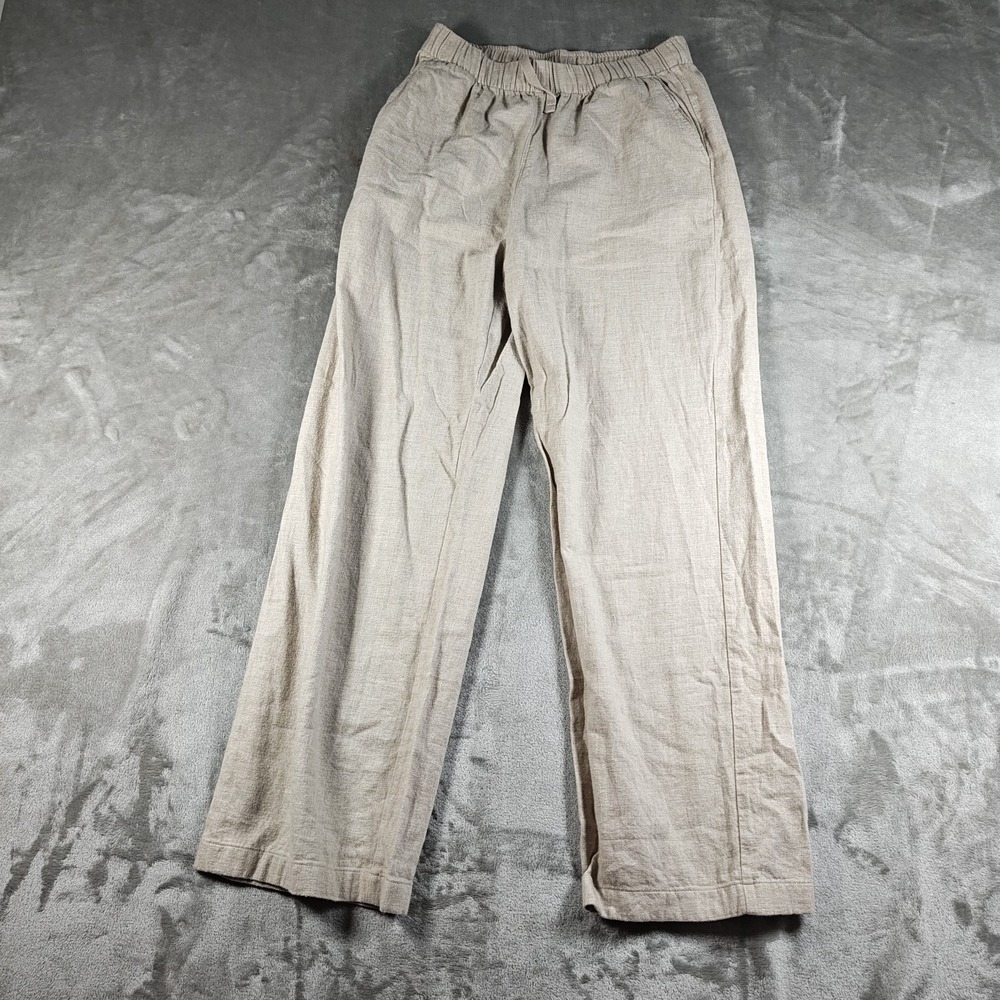 Uniqlo‎ Pants Womens Small Cropped Elastic Waist Straight Leg Resort Lightweight